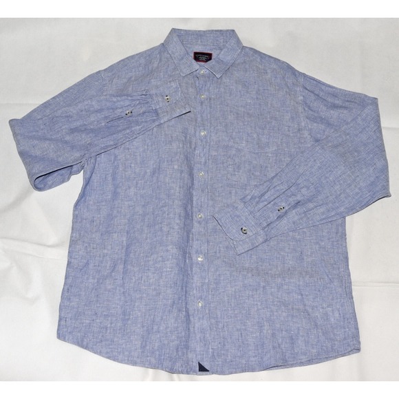 UNTUCKit Wrinkle Resistant Linen Men's‎ Long Sleeve Button Front Shirt Size XL
